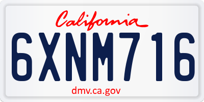 CA license plate 6XNM716