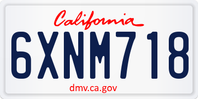 CA license plate 6XNM718