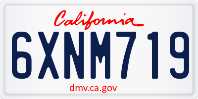 CA license plate 6XNM719