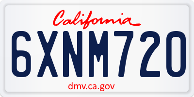 CA license plate 6XNM720