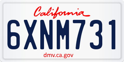 CA license plate 6XNM731