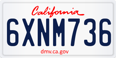 CA license plate 6XNM736