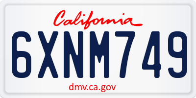 CA license plate 6XNM749