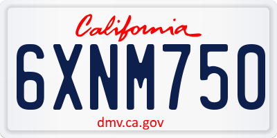 CA license plate 6XNM750