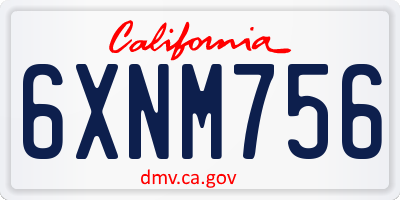 CA license plate 6XNM756