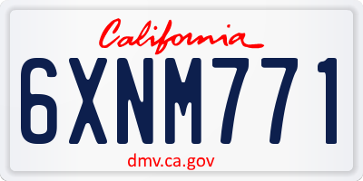 CA license plate 6XNM771