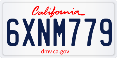 CA license plate 6XNM779