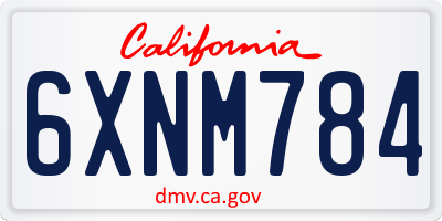 CA license plate 6XNM784