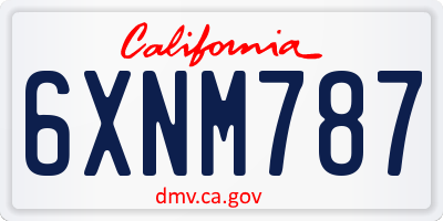 CA license plate 6XNM787