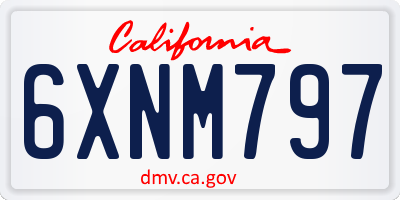 CA license plate 6XNM797