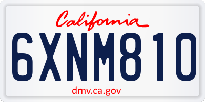 CA license plate 6XNM810