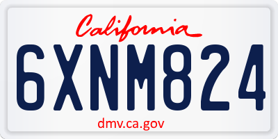 CA license plate 6XNM824
