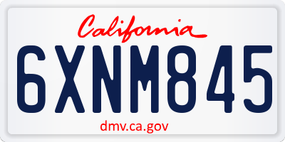 CA license plate 6XNM845