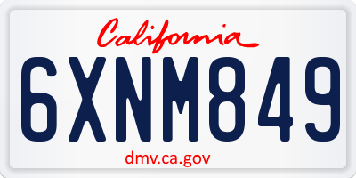 CA license plate 6XNM849