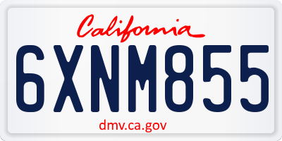CA license plate 6XNM855