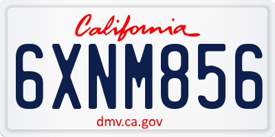 CA license plate 6XNM856