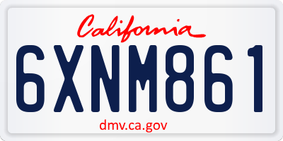 CA license plate 6XNM861
