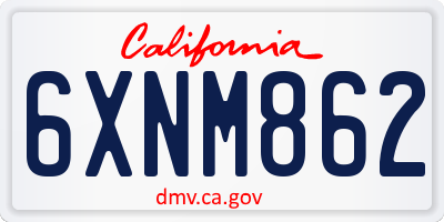CA license plate 6XNM862