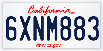 CA license plate 6XNM883