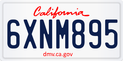 CA license plate 6XNM895