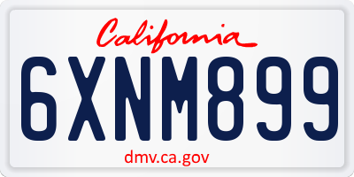CA license plate 6XNM899