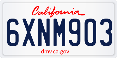 CA license plate 6XNM903