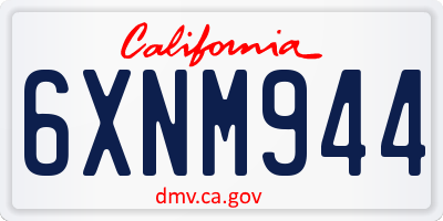 CA license plate 6XNM944