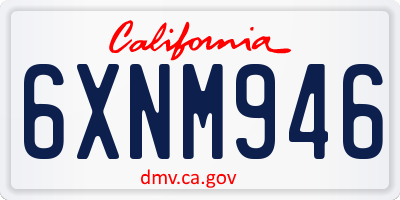 CA license plate 6XNM946