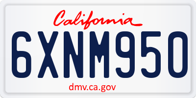 CA license plate 6XNM950