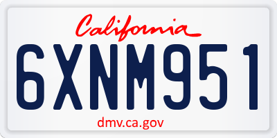 CA license plate 6XNM951