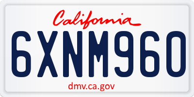CA license plate 6XNM960