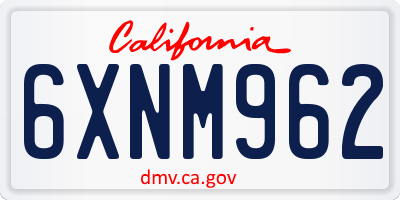 CA license plate 6XNM962