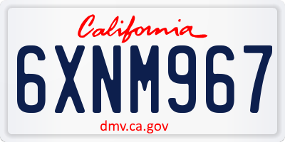 CA license plate 6XNM967