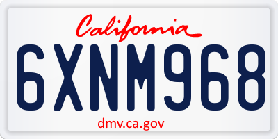CA license plate 6XNM968