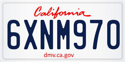 CA license plate 6XNM970