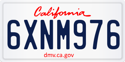 CA license plate 6XNM976