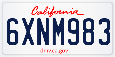 CA license plate 6XNM983