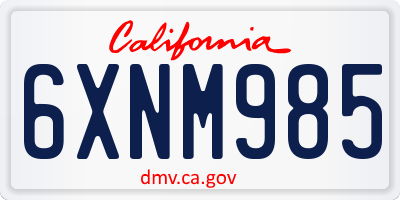 CA license plate 6XNM985