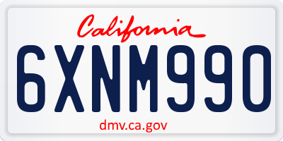 CA license plate 6XNM990