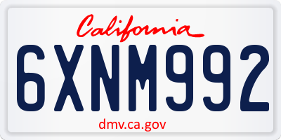 CA license plate 6XNM992