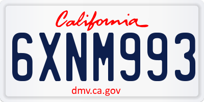 CA license plate 6XNM993