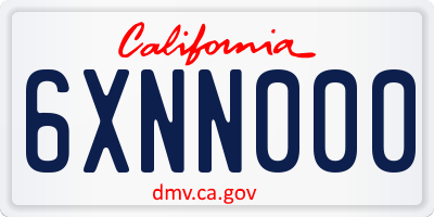 CA license plate 6XNN000