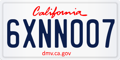 CA license plate 6XNN007