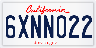 CA license plate 6XNN022