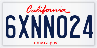 CA license plate 6XNN024
