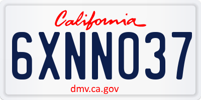 CA license plate 6XNN037