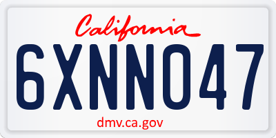 CA license plate 6XNN047