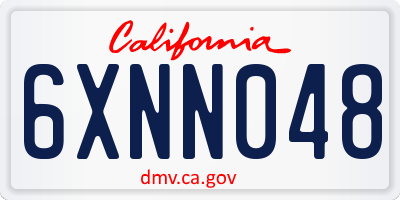 CA license plate 6XNN048