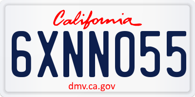 CA license plate 6XNN055