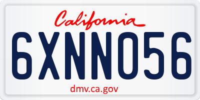 CA license plate 6XNN056